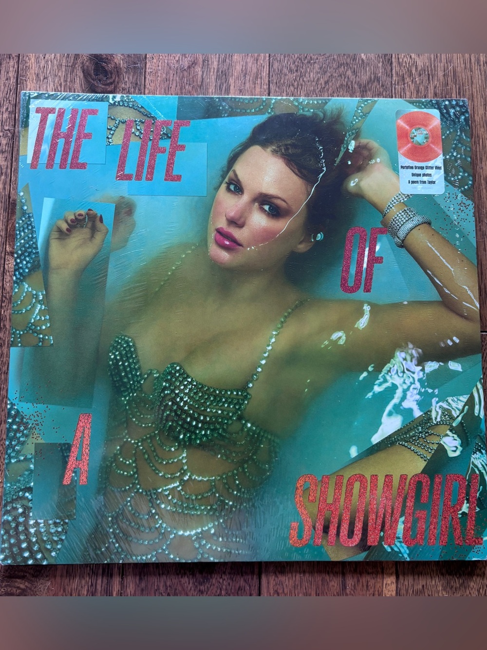 Taylor Swift Life of a Showgirl Portofino Orange Glitter Vinyl NEW SEALED